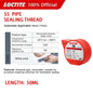 100% originale Loctite 55 Cavo sigillante per tubi Nastro multiuso Sigillante per filettatura per perdite d'acqua e di gas Dimensioni fisse 50 m/160 m