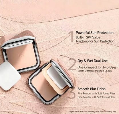 KIKO Cipria compatta per il viso, effetto matte, protezione solare, fissante, controllo del sebo, lunga durata, con specchio e applicatore a forma di piumino, adatta a tutti i tipi di pelle.