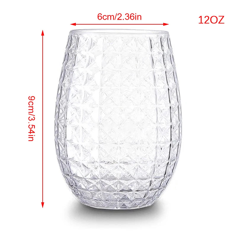 Bicchieri da Vino da 12oz, Bicchieri in Plastica Infrangibili per Whisky, Cocktail e Succhi, Riutilizzabili e Riciclabili per Feste in Piscina e Picnic all'Aperto