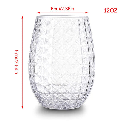 Bicchieri da Vino da 12oz, Bicchieri in Plastica Infrangibili per Whisky, Cocktail e Succhi, Riutilizzabili e Riciclabili per Feste in Piscina e Picnic all'Aperto