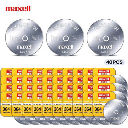 10-100PCS Batteria a bottone Maxell SR621SW 364 in ossido d'argento 1,55V AG1 LR621 per orologio da polso e orologio al quarzo