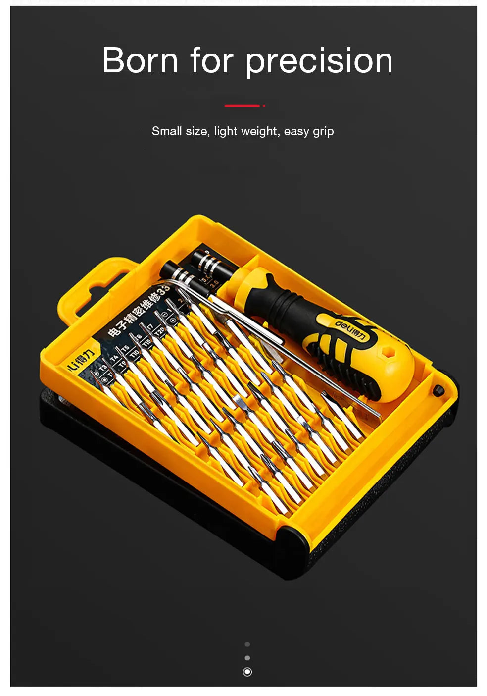 DELI Set di cacciaviti Kit di cacciaviti magnetici Punte di precisione elettriche Xiaomi Iphone Computer Cacciaviti Torx a tre ali Piccoli