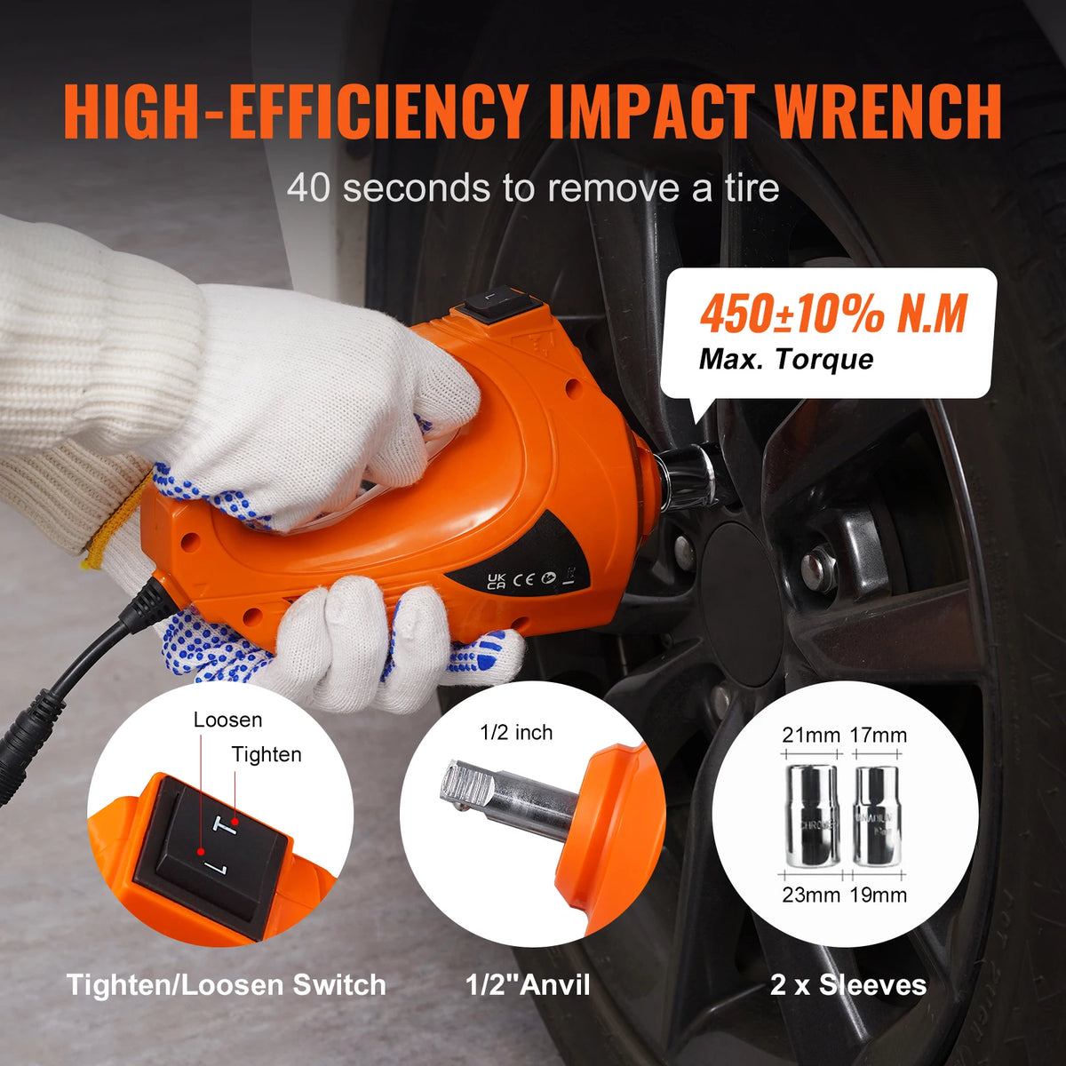 SucceBuy Getto idraulico per auto elettrica 5T con avvitatore elettrico Pompa gonfiabile incorporata, luce a LED per camion berlina SUV