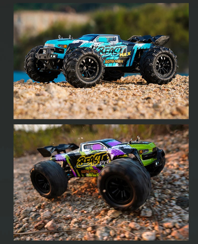 SG116 PRO, auto radiocomandata in scala 1/16, velocità massima 40 km/h, trazione integrale, fuoristrada, monster truck radiocomandato, veicolo da corsa 2.4G, giocattolo, regalo di compleanno per bambini, ragazzi e adulti.
