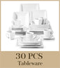MALACASA 30/60 pz marmo grigio porcellana stoviglie Set di stoviglie con 6 pezzi Dessert/zuppa/piatto cena/tazza/piattino, servizio per 12