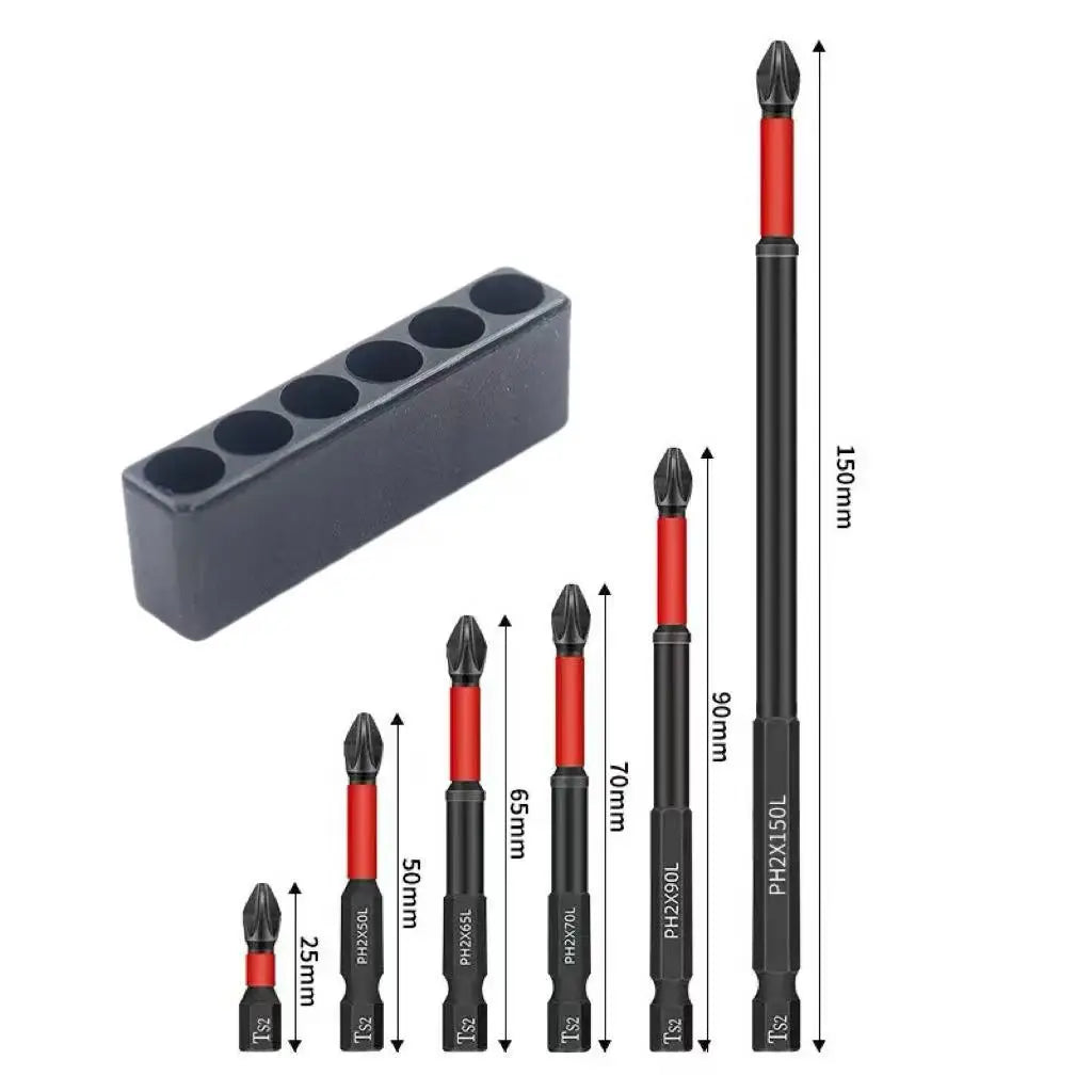5-60PCS PH2 Set di punte per avvitatore a percussione Set di cacciaviti a croce magnetici Set di punte per trapano a percussione Vite Cacciavite a croce antiscivolo in acciaio legato