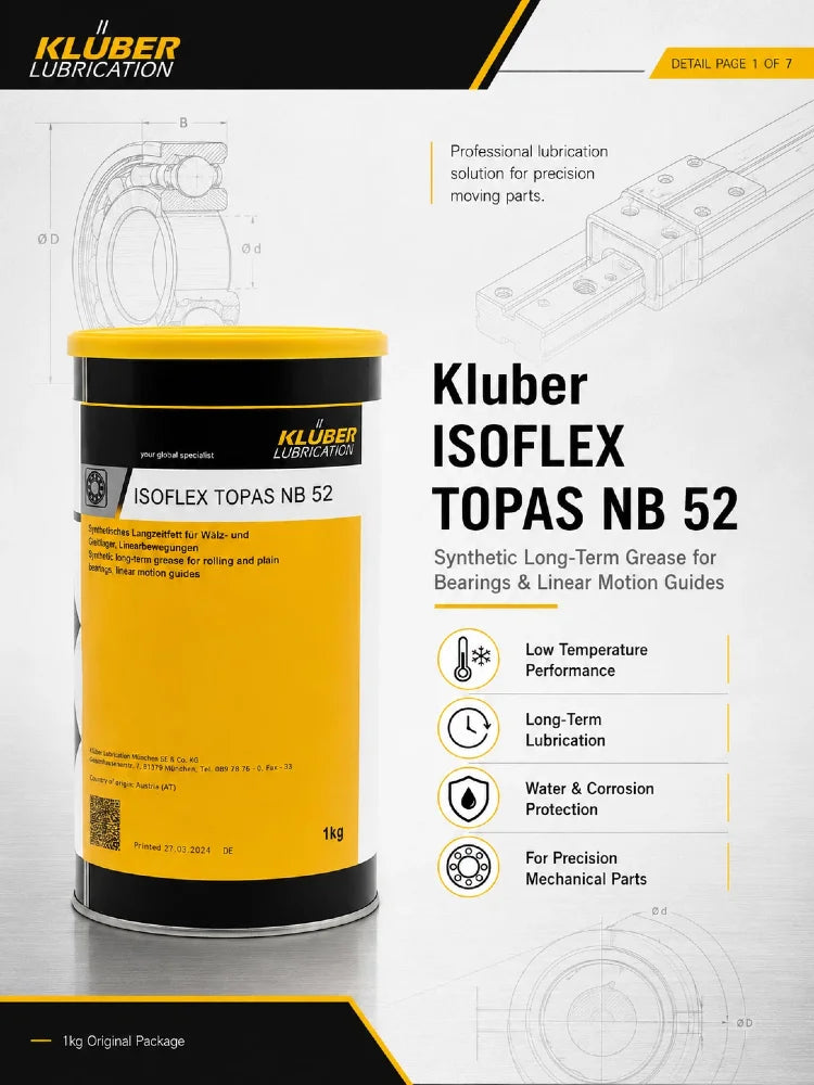 Grasso Sintetico Originale Kluber ISOFLEX TOPAS NB 52 per Cuscinetti, Lubrificante a Bassa Temperatura e Lunga Durata per Ingranaggi
