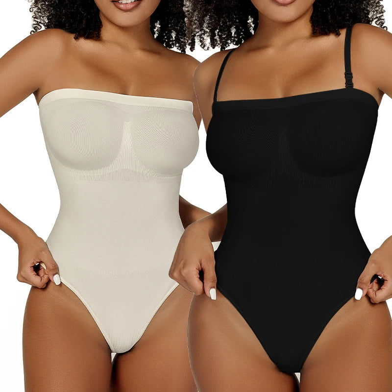 Body senza spalline donna perizoma Shapewear Tummy Control Body Shaper Off spalla top un pezzo vita Trainer intimo Skinny