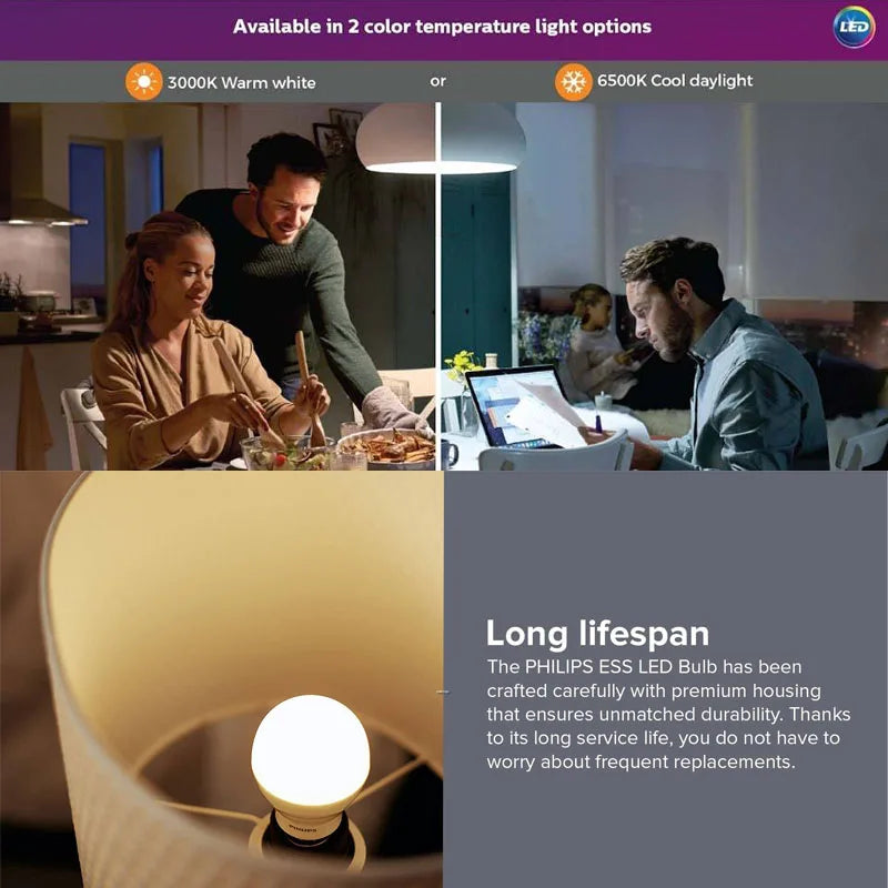 Philips Essential Lampadine LED 9W 11W E27 4000K Luce bianca naturale EyeComfort 220V-240V Lampade per interni a LED originali