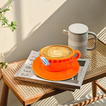 Tazza da caffè e piattino del fumetto Tazze d'acqua a forma di cappello creativo Cosplay Anime Chopper Ace Sabo Tazza in ceramica Piatto da dessert Regali