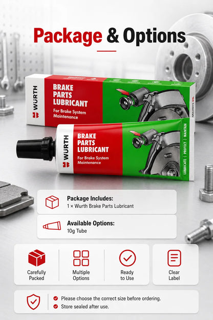 Lubrificante per Freni Wurth 10g, Grasso Resistente al Calore per Pinze Freno, Perni Guida, Pistoni, Uso Automobilistico