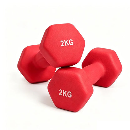 Set di 2 manubri - 2 x 2 kg, manubri esagonali, superficie in vinile, ideali per fitness, esercizio e allenamento, palestra a casa, disponibili in vari colori