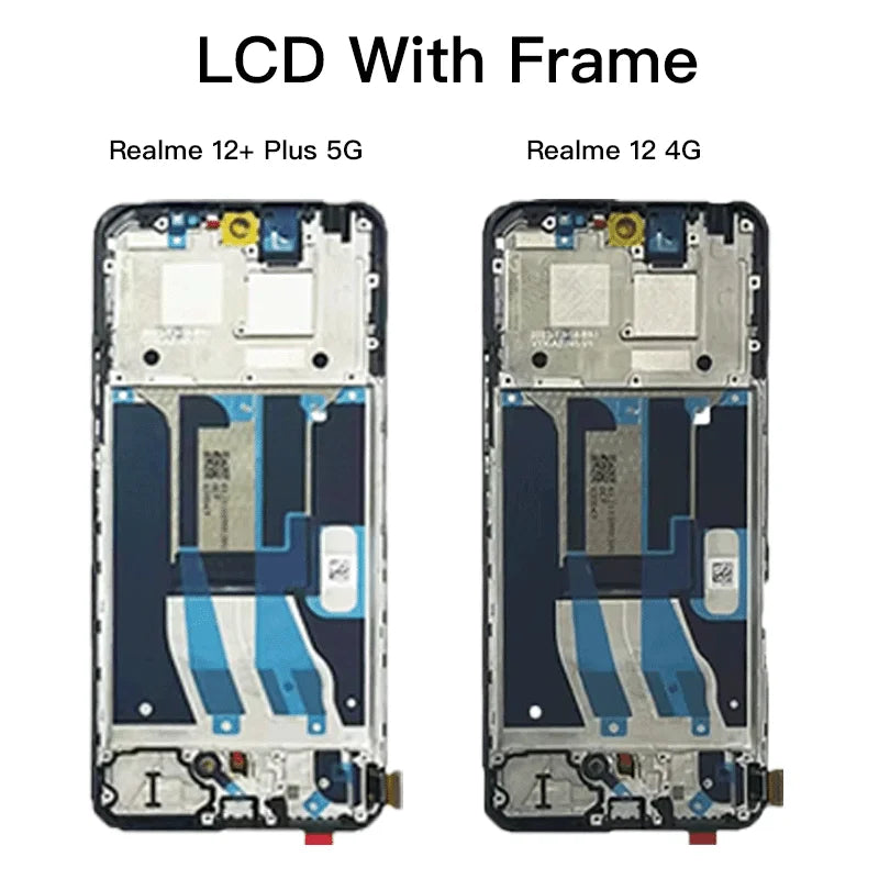 Super AMOLED Per Realme 12 + Plus 5G RMX3867 Display LCD Telaio Dello Schermo Touch Digitizer Per Realme 12 4G RMX3871 Display