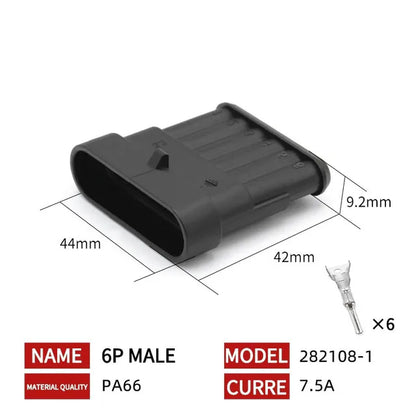 20/50/100 Set 1.5 Serie AMP Automobile Connettori 1/2/3/4/5/6 Pin Super Sigillo Impermeabile Cavo Elettrico connettore PA66 Nylon