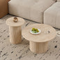 Set di 2 tavolini rotondi in legno in stile nordico, tavolino da caffè impilabile in legno, per mobili da soggiorno/camera da letto