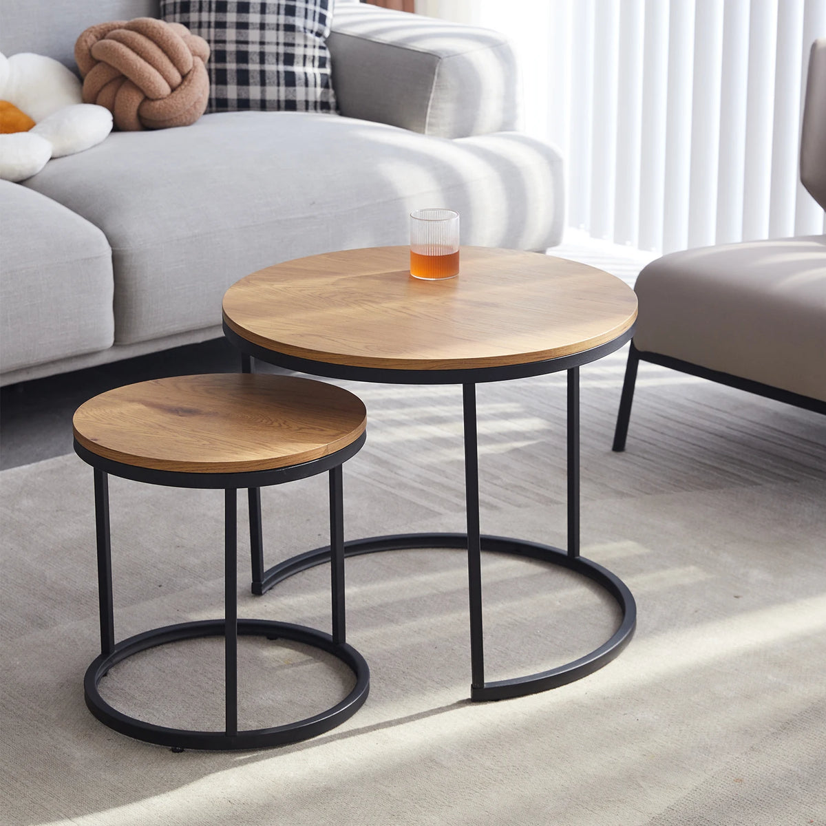 2 pezzi tavolino nordico 2 in 1 combinazione rotonda tavolo da tè per ufficio moderno e minimalista divano per la casa Ins tavolino soggiorno