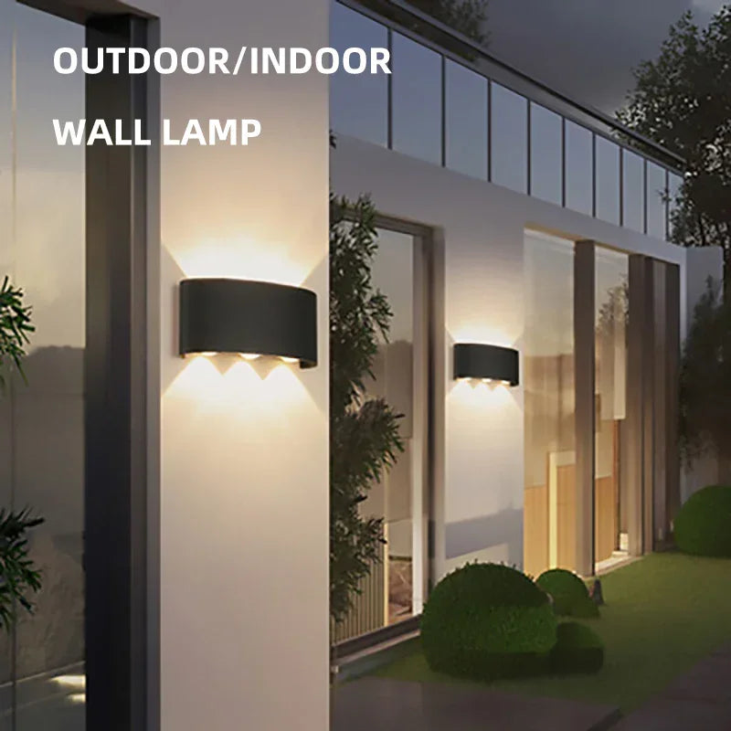 Lampada da parete a LED IP65 AC86-265V/DC12V-24V Illuminazione da giardino impermeabile per esterni Lampada da parete per scale per camera da letto interna in alluminio