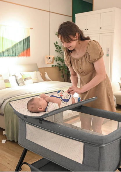 Culla Multifunzione Convertibile per Neonati e Bambini, Lettino Portatile per Neonati, Culla Co-Sleeping, Letto Grande Componibile Accanto a Mamma, Culla Anti-Soffocamento, Protezione Spinale a 5 Inclinazioni, Culla per Neona