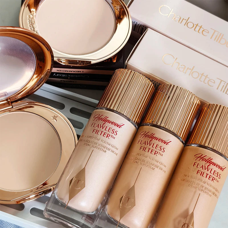 Fondotinta Liquido e Cipria Micro-Leggera Charlotte Tilbury: Cosmetici Portatili Multiuso Effetto Flawless