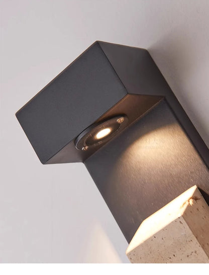 Lampada da Parete per Esterni in Pietra Naturale IP65 Resistente alle Intemperie, Illuminazione Impermeabile per Giardino, Portico, Balcone, Villa e Patio