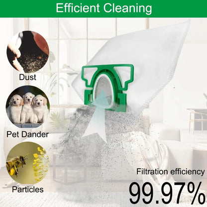 Per Vorwerk Kobold VK200 FP200 Sostituzione del sacchetto per la polvere, Filtri per sacchetti in tessuto per la pulizia della polvere Accessori di ricambio per aspirapolvere