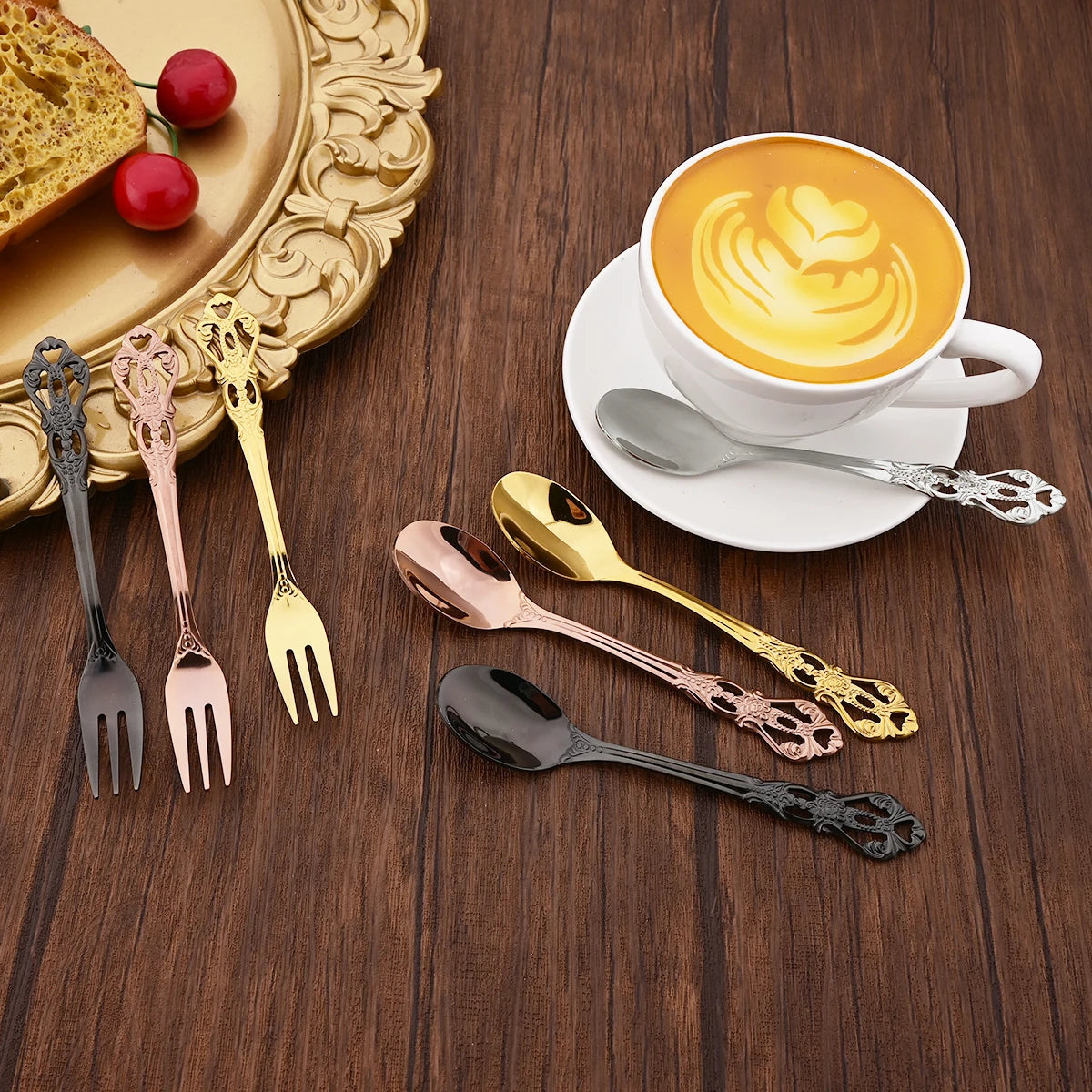 Set di posate da 20 pezzi in acciaio inossidabile color oro rosa, coltello, forchetta, cucchiaio, posate da tavola, stoviglie da cucina