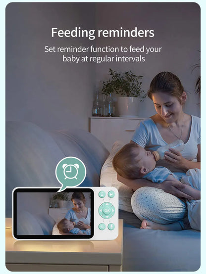 Danmini 2.4G 5 pollici Baby Monitor Tuya App Telecomando 1080P Videocamera Video Citofono bidirezionale Rilevazione movimento Monitor wireless
