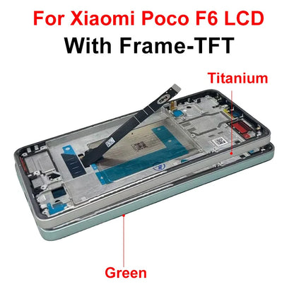 Display OLED da 6,67" per Xiaomi Poco F6 LCD 24069PC21G, schermo touch e digitalizzatore per Poco F6 Pro LCD 23113RKC6G, ricambi di ricambio
