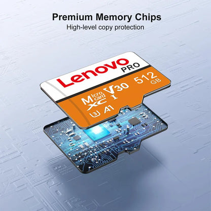 Scheda Micro TF SD Lenovo ad Alta Velocità 512GB 1024G 256GB Classe 10 U3 V30 per DJI Insta360, Registratore di Guida, Memoria Impermeabile