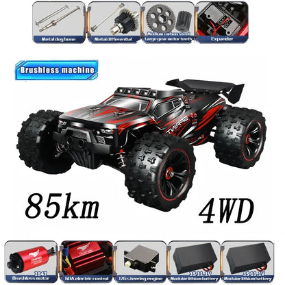 1:14 85KM/H o 50KM/H 4WD RC Auto con telecomando a LED Camion Drift Monster 4x4 ad alta velocità per bambini Vs Wltoys 144001   Giocattoli