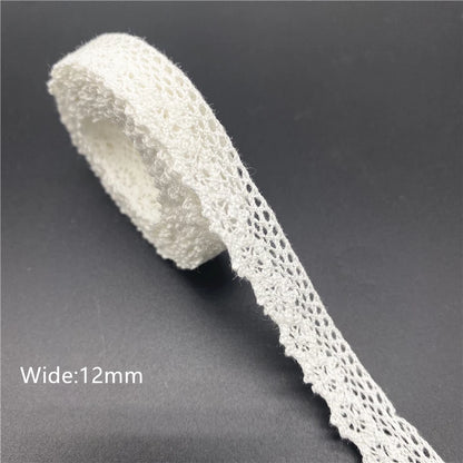 10mm-50mm 2 metri di nastro di pizzo di cotone 100% bianco per abbigliamento tessuto da cucito rifiniture in cotone all'uncinetto nastro di pizzo accessori fatti a mano