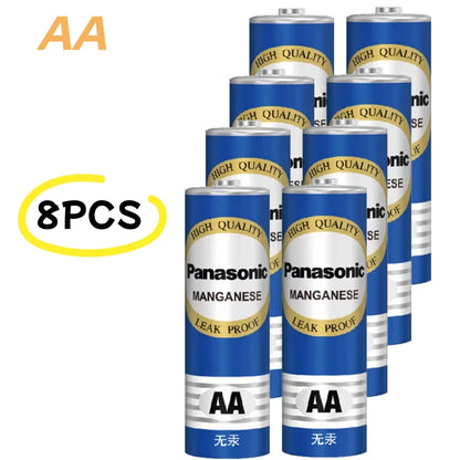 Batterie al carbonio usa e getta Panasonic 1.5V AAA AA ad alta capacità, adatte per giocattoli, telecomandi, mouse wireless, ecc.