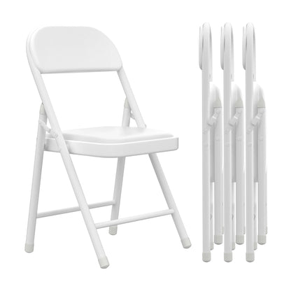 Sedie Pieghevoli, Sedia Pieghevole Imbottita con Telaio in Metallo, Sedia da Pranzo in Pelle Adatta per Soggiorno, Sala da Pranzo, Ufficio