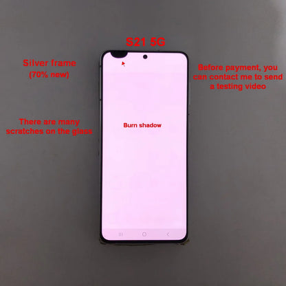 Display LCD Super AMOLED per Samsung S21 5G G990F G991F G991U G991B/DS, Schermo Touch Digitizer 6.2'' con Difetti, Ricambio Schermo
