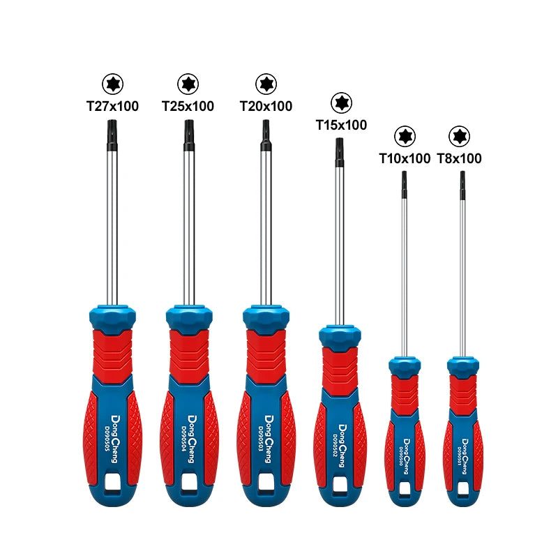 Set di Cacciaviti Torx T8 T10 T15 T20 T25 T27 T30 T40 in Cromo Vanadio con Punta Magnetica Antiruggine, Manico in TPR, Alta Coppia, Utensile a Stella