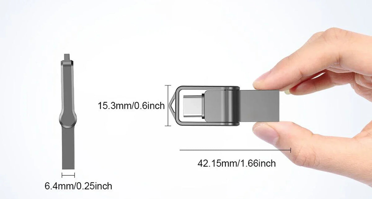 Lenovo Mini, chiavetta USB 3.0 ad alta velocità, in metallo, con interfaccia doppia, capacità 1 TB, 512 GB, 256 GB, adatta per dispositivi Android e laptop.