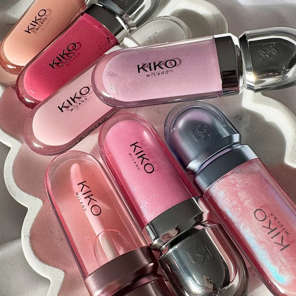 Rossetto KIKO Double Touch, gloss labbra 3D Hydra, resistente all'acqua, non trasferibile, tinta labbra non appiccicosa, effetto vetro, volumizzante, idratante, trucco per labbra
