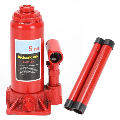 Martinetto idraulico a bottiglia da 5 tonnellate – Sollevatore verticale per riparazioni auto e sollevamenti pesanti, altezza minima 180 mm, altezza massima 355 mm, altezza di sollevamento 115 mm, peso leggero 2,7 kg, strut