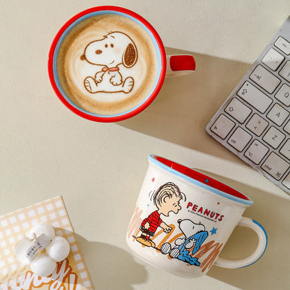 Set di Tazze in Ceramica Colorata da 340Ml con Snoopy, Design Carino con Manico, Bellissima Tazza per Caffè e Acqua per Casa e Ufficio, Regalo di Compleanno per Bambini