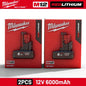 Batteria originale Milwaukee M12 12V 6AH 48-11-2460, caricabatterie M12HB3 M12-18FC 48-11-2402 48-11-2411, batteria per utensili elettrici Milwaukee
