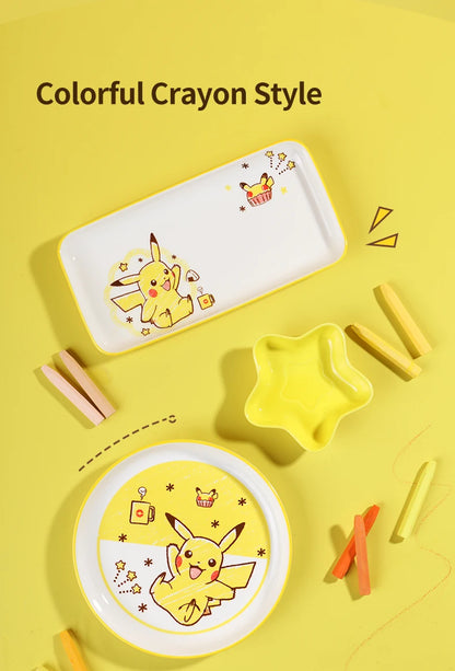 Set di Stoviglie in Ceramica Pokemon SHUNXIANG, Ciotole e Piatti con Motivi Cartoon, Set per Cena, Insalata e Pasta, Adatti al Microonde