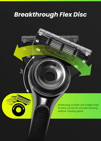 Gillette Labs Razor Aurora Series Flexdisc Rasoio da barba con lama a induzione a 5 strati per uomo con supporto