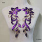 Tessuto per toppe ricamate con fiori eleganti viola per abiti, tende per la casa, accessori per abbigliamento da festa, riparazioni di applique per cucire