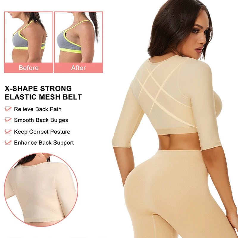 Shaper Top per le donne Flabby Braccia Compressione Post Chirurgia Chiusura frontale Reggiseno Canotta corta Shapewear Supporto per la schiena Body Shaper