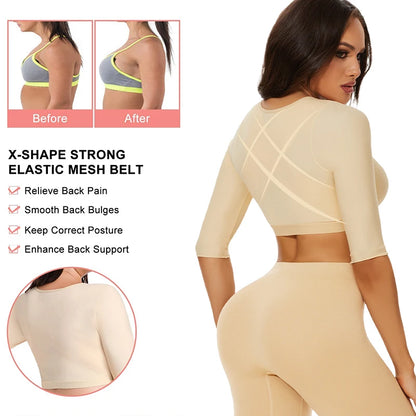 Shaper Top per le donne Flabby Braccia Compressione Post Chirurgia Chiusura frontale Reggiseno Canotta corta Shapewear Supporto per la schiena Body Shaper