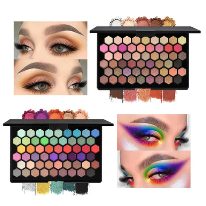 Palette Ombretti 54 Colori, Effetto Opaco, Shimmer e Glitter, Palette Ombretti Arcobaleno Pigmentata, Palette Cosmetica Professionale