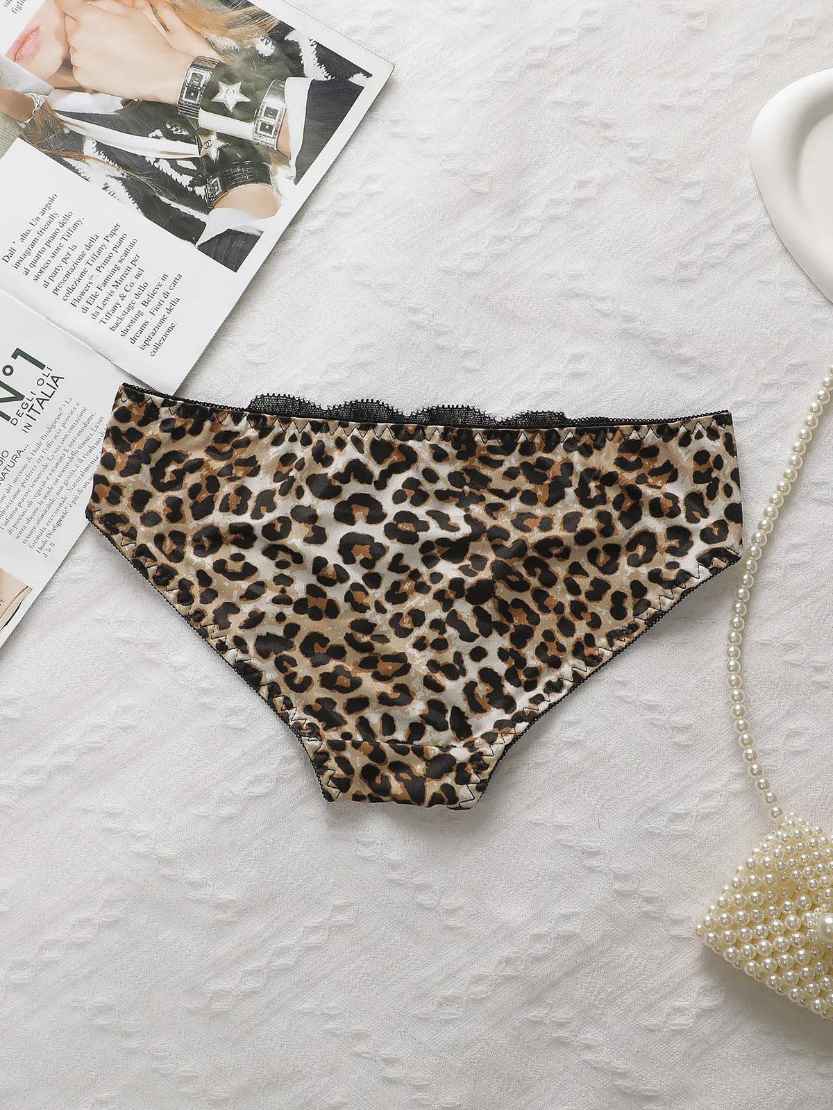 Bralette da donna in pizzo con stampa leopardata sexy con anello in acciaio Lingerie comoda biancheria intima di sollevamento set di biancheria intima a triangolo B2076