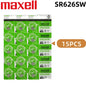 Batteria per orologi Maxell SR626SW, a ossido d'argento, modello 377 AG4, 1,55 V, senza mercurio, a bottone, per orologi da polso.