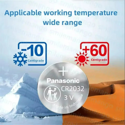 2-50 Pezzi Batteria al Litio Originale PANASONIC CR2032 CR 2032 3V per Orologi, Calcolatrici, Orologi da Parete, Telecomandi, Giocattoli, Pila a Bottone
