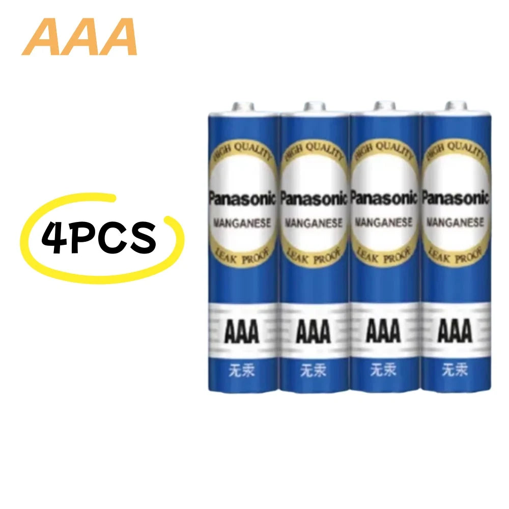 Batterie al carbonio usa e getta Panasonic 1.5V AAA AA ad alta capacità, adatte per giocattoli, telecomandi, mouse wireless, ecc.
